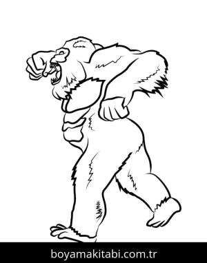King Kong boyama sayfası – çizgi film temalı, basit çizim