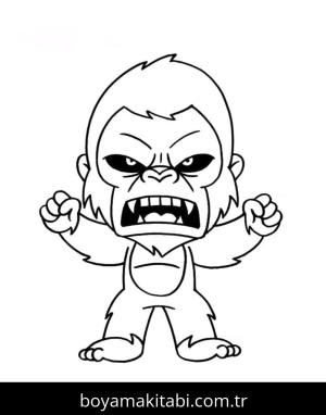 King Kong boyama sayfası – boyama etkinliği, çocuk aktivitesi