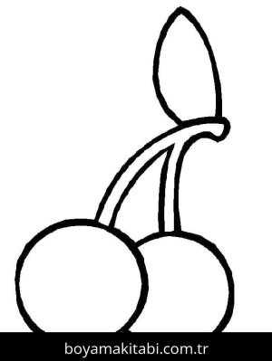 Kiraz boyama sayfası – eğlenceli etkinlik, el becerilerini geliştirir