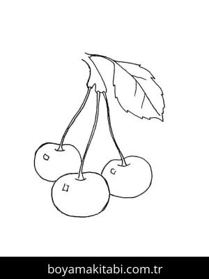Kiraz boyama sayfası – evde etkinlik, ücretsiz yazdır