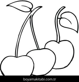 Kiraz boyama sayfası – yaratıcılık, eğlenceli etkinlik