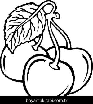 Kiraz boyama sayfası – PDF indir, sevimli karakter