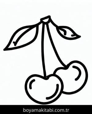Kiraz boyama sayfası – boyama etkinliği, çocuk aktivitesi