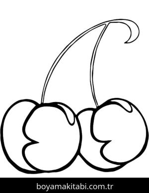 Kiraz boyama sayfası – sevimli karakter, sanatsal çalışma