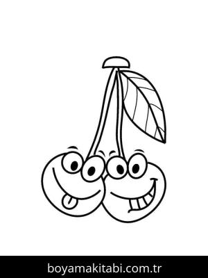 Kiraz boyama sayfası – yaratıcılığı geliştirir, keyifli zaman