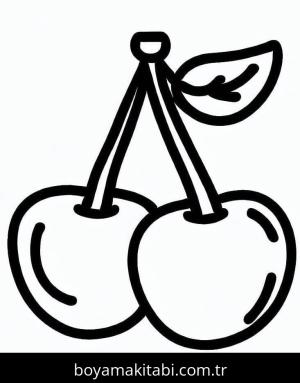 Kiraz boyama sayfası – keyifli zaman, renkli çizimler