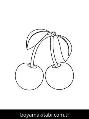 Kiraz boyama sayfası – çocuklar için, çizgi film temalı