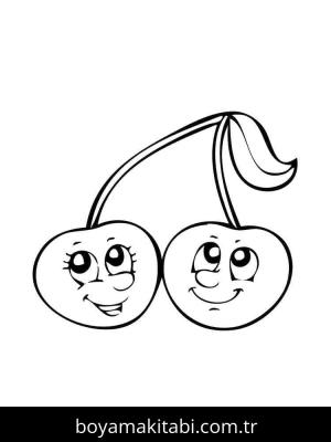 Kiraz boyama sayfası – eğlenceli etkinlik, el becerilerini geliştirir