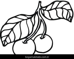 Kiraz boyama sayfası – evde etkinlik, ücretsiz yazdır