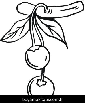 Kiraz boyama sayfası – eğitici aktivite, yaratıcılık