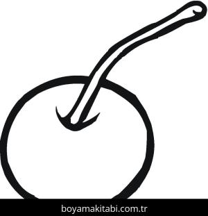 Kiraz boyama sayfası – kolay boyama, eğitici aktivite