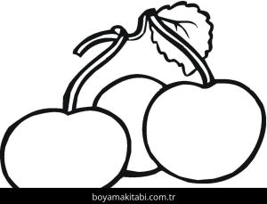 Kiraz boyama sayfası – sanatsal çalışma, çocuklar için