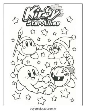 Kirby boyama sayfası – boyama etkinliği, çocuk aktivitesi