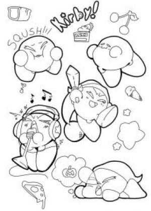 Kirby boyama sayfası,  coloring page, Kirby Mignon’un, 