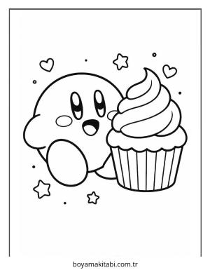 Kirby boyama sayfası – el becerilerini geliştirir, boyama çalışması