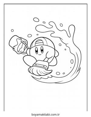 Kirby boyama sayfası – çocuklar için, çizgi film temalı