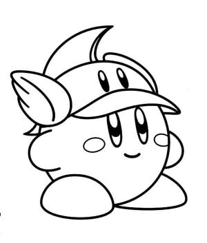 Kirby boyama sayfası,  coloring page, Kirby Sevimli Gülümseyen, 