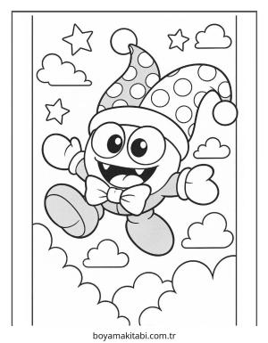 Kirby boyama sayfası – keyifli zaman, renkli çizimler