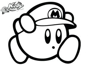 Kirby boyama sayfası,  coloring page, Kirby Mario, 