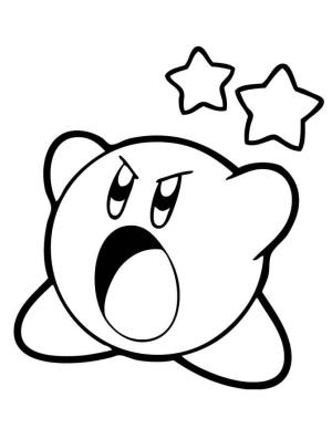 Kirby boyama sayfası,  coloring page, Yıldızlı Kızgın Kirby, 