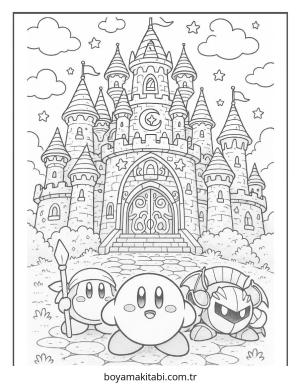Kirby boyama sayfası – boyama etkinliği, çocuk aktivitesi