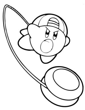 Kirby boyama sayfası,  coloring page, Kirby Yoyo Oynarken, 