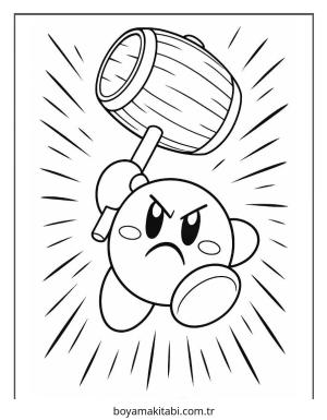 Kirby boyama sayfası – kolay boyama, eğitici aktivite