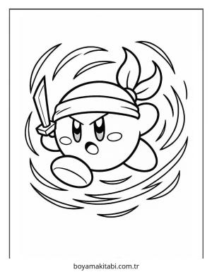 Kirby boyama sayfası – çocuk aktivitesi, PDF indir