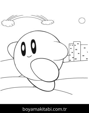 Kirby boyama sayfası – sevimli karakter, sanatsal çalışma