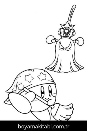 Kirby boyama sayfası – sanatsal çalışma, çocuklar için