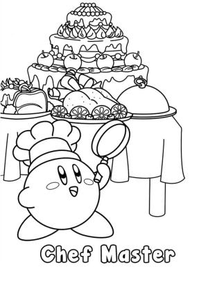 Kirby boyama sayfası,  coloring page, Usta Aşçı Kirby, 