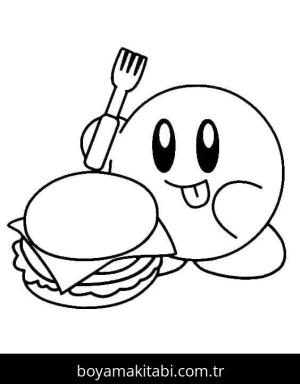 Kirby boyama sayfası – keyifli zaman, renkli çizimler