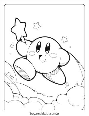 Kirby boyama sayfası – PDF indir, sevimli karakter