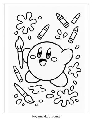 Kirby boyama sayfası – çocuk aktivitesi, PDF indir
