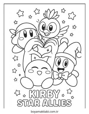 Kirby boyama sayfası – basit çizim, kolay boyama