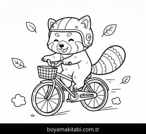 Kırmızı Panda boyama sayfası – kolay boyama, eğitici aktivite