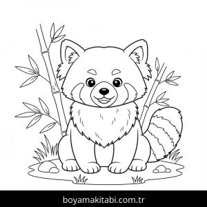 Kırmızı Panda boyama sayfası – boyama çalışması, yaratıcılığı geliştirir