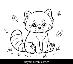 Kırmızı Panda boyama sayfası – çocuklar için, çizgi film temalı