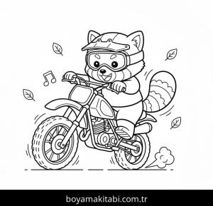 Kırmızı Panda boyama sayfası – kolay boyama, eğitici aktivite