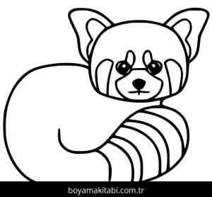 Kırmızı Panda boyama sayfası – basit çizim, kolay boyama