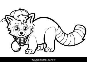Kırmızı Panda boyama sayfası – okul öncesi, evde etkinlik
