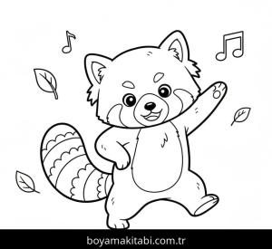 Kırmızı Panda boyama sayfası – okul öncesi, evde etkinlik