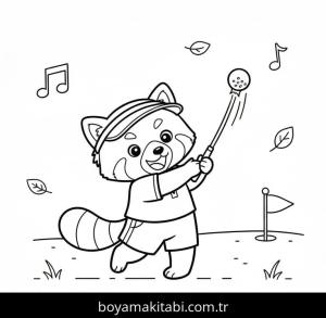 Kırmızı Panda boyama sayfası – çocuk aktivitesi, PDF indir