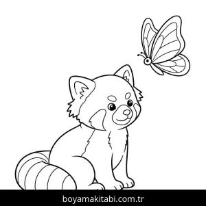 Kırmızı Panda boyama sayfası – sanatsal çalışma, çocuklar için
