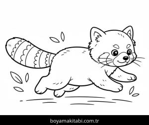 Kırmızı Panda boyama sayfası – eğitici aktivite, yaratıcılık