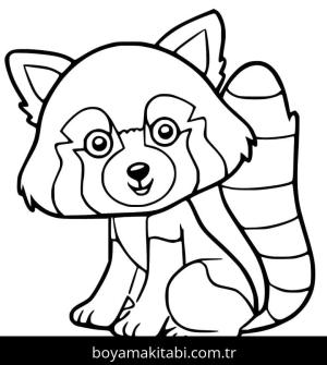 Kırmızı Panda boyama sayfası – el becerilerini geliştirir, boyama çalışması