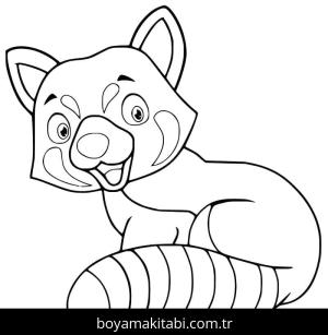 Kırmızı Panda boyama sayfası – el becerilerini geliştirir, boyama çalışması