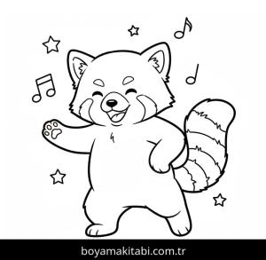Kırmızı Panda boyama sayfası – evde etkinlik, ücretsiz yazdır