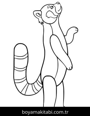 Kırmızı Panda boyama sayfası – PDF indir, sevimli karakter