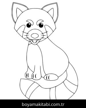 Kırmızı Panda boyama sayfası – sanatsal çalışma, çocuklar için